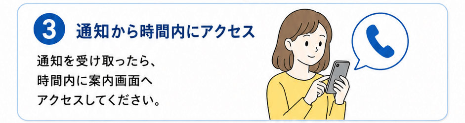 ③通知から時間内にアクセス