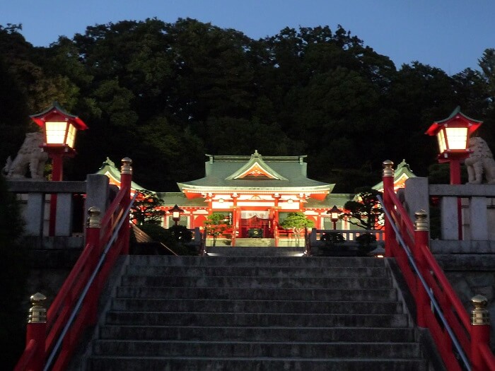 足利織姫神社のライトアップ